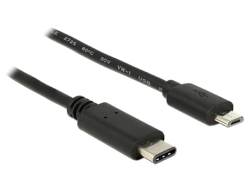 DeLOCK 83602 Cavo USB 1 m USB 2.0 USB C Micro-USB B Nero