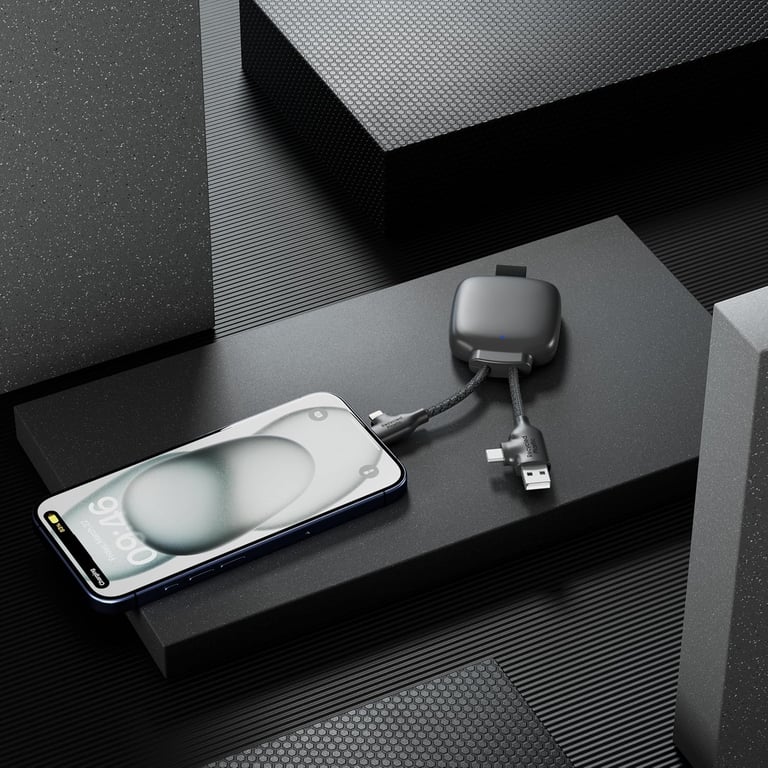 Câble Connecteurs USB 4 en 1 Chargeur Universel et Batterie Externe 3000 mAh en Plastique Recyclé Xoopar Gamma Lite Neuf - vue 8