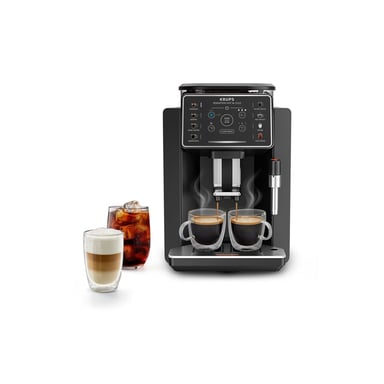 Machine à espresso automatique Krups EA9138E0 Sensation Hot & Cold 15 bars avec broyeur intégré 5 réglages, 2 L, commandes tactiles TFT Noir