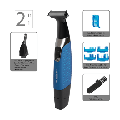 Rasoir Tondeuse 2 en 1 blue Proficare PC-BHT 3074 Bleu