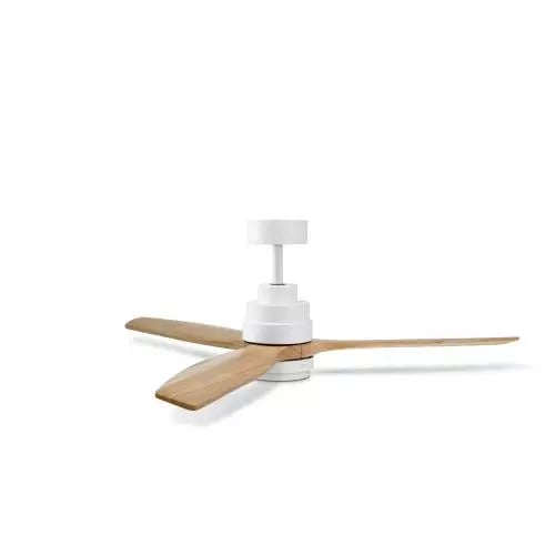 Ventilateur de plafond Ufesa Nepal avec 3 pales en bois lumière réglable 6 vitesses télécommande
