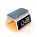 Reloj despertador digital - Reloj despertador con carga inalámbrica - Reloj digital - Regulador de intensidad - Dos alarmas - Apto como despertador infantil - Luz nocturna de 8 colores - Color morado (HCG019QI-PU)