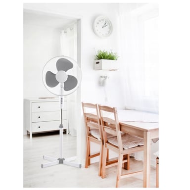 Platinet PRSF16W Ventilador de pie de gran potencia 40 W con mando a distancia Blanco