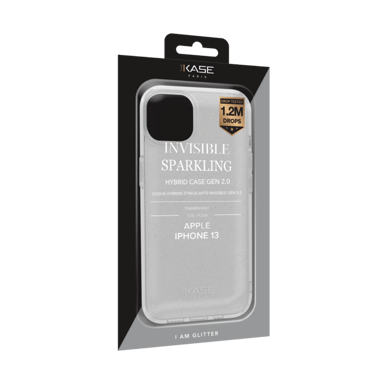 Guscio ibrido invisibile scintillante GEN 2.0 per Apple iPhone 13, trasparente