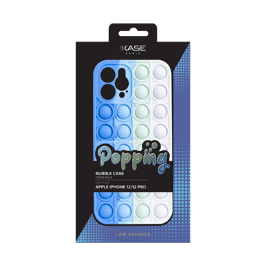 Funda Popping Bubble para Apple iPhone 12/12 Pro, Azul Verde