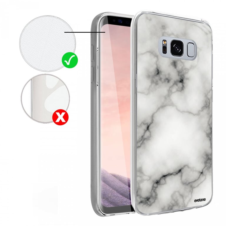 Evetane Coque compatible avec Samsung Galaxy S8 360 intégrale coque avant  arrière resistant fine protection solide housse etui transparente Marbre  blanc Motif Tendance - La Coque Française