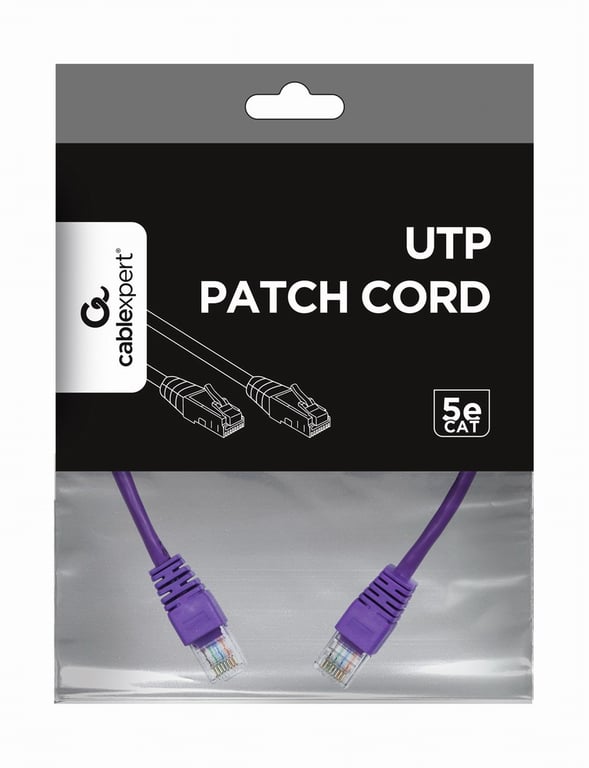 Gembird RJ45/RJ45 Cat5e 0.25m câble de réseau Violet 0,25 m U/UTP (UTP) - vue 3