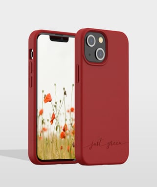 JUST GREEN Funda protectora para iPhone 13 Mini Natura Reciclable Rojo