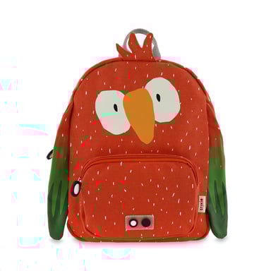 Mr Parrot mochila roja para niños - Perfecta para el colegio