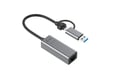 Adattatore Ethernet USB-C/USB-A 2,5Gbps di i-tec Metal