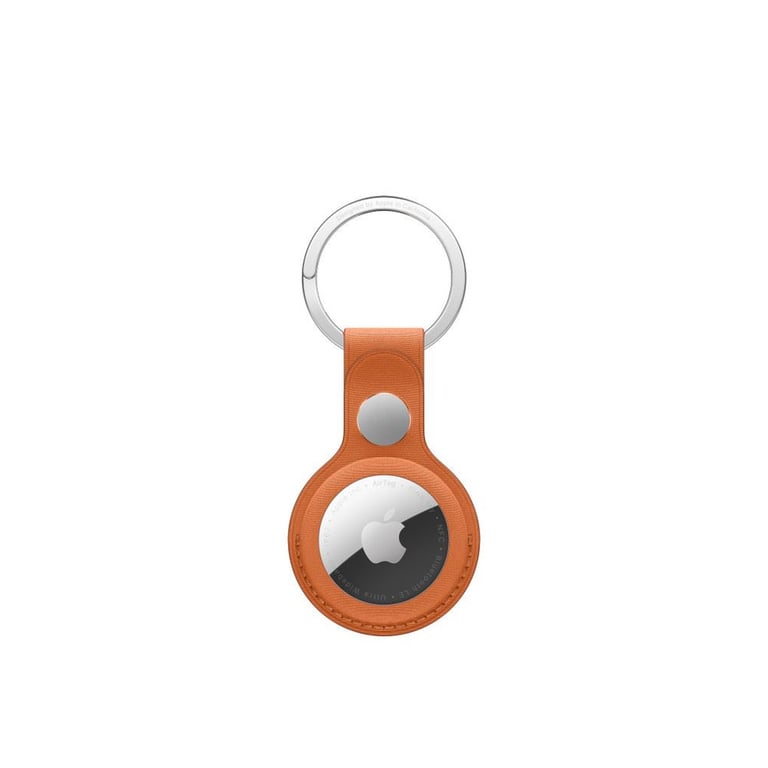 Porte-clés Apple AirTag FineWoven Roux orangé Anneau rond profil fin - Neuf