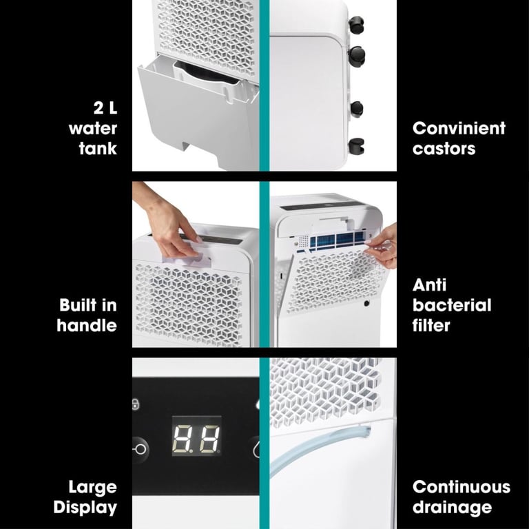 Déshumidificateur Hisense D16CW – 16L/j, WiFi, Fonction Turbo, Arrêt Automatique - vue 5