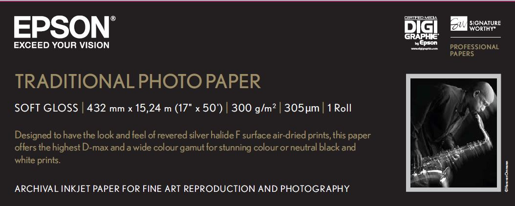 Epson Pap Photo Traditionnel 17 x 15m Neuf