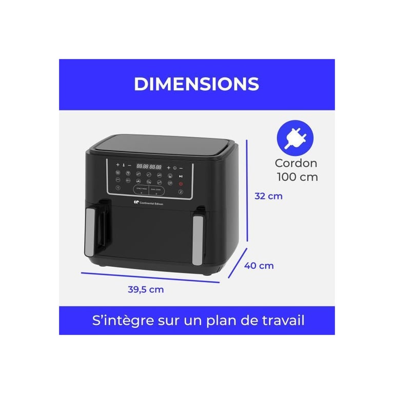 Friteuse à air sans huile CONTINENTAL EDISON CEFR2400TB 105 - vue 5