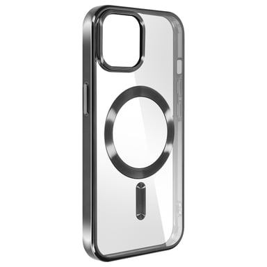 Custodia MagSafe Transparent Contour Black per iPhone 15, Swissten Metallic