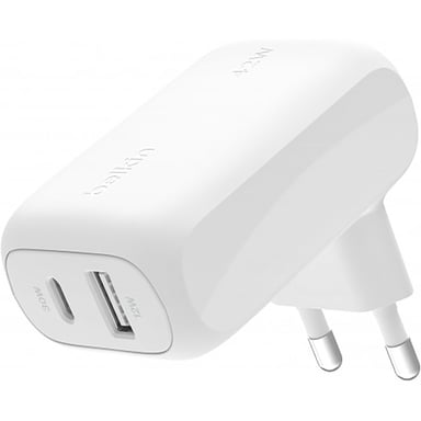 Belkin Cargador de red ultrarrápido USB-C USB-A de 42 W y doble puerto Blanco