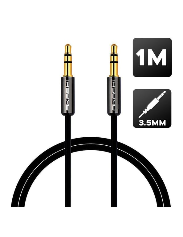 Akashi câble audio stéréo jack 3.5 mm / 1 mètre - vue 2