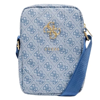 Guess Bolsa de hombro de 10'' Modelo 4G Azul