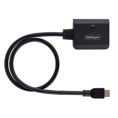 StarTech.com Divisor HDMI de 2 Puertos - Multiplicador HDMI 2.0 de 2 Puertos 4K60 - Splitter HDMI 2 Puertos de Entrada 1 de Salida - HDR/HDCP con Cable HDMI Incorporado de 50cm