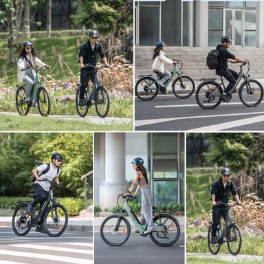 Bicicletta da Città Elettrica Foride Roamer 1 ST, Motore 250W, Batteria 36V 13Ah, Pneumatici 27.5'' X 2.1'', 25 km/h, Autonomia 100 km - Grigio