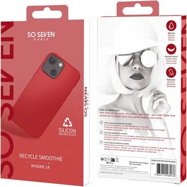 Coque pour iPhone 14 SMOOTHIE RECYCLE Rouge