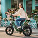 Bicicletta elettrica pieghevole KINGBULL Literider 2.0, batteria rimovibile da 48 V 13,5 Ah, cambio Shimano a 7 velocità - Verde