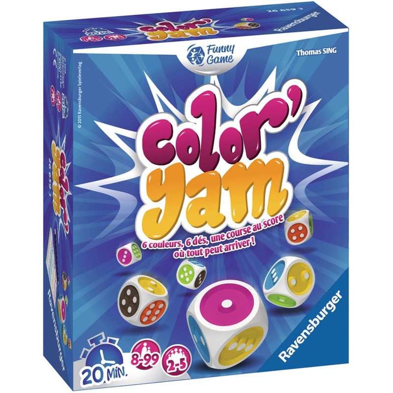 Jeu de dés Ravensburger Color'Yam 6 dés Familial 2-5 joueurs Rapide - Neuf