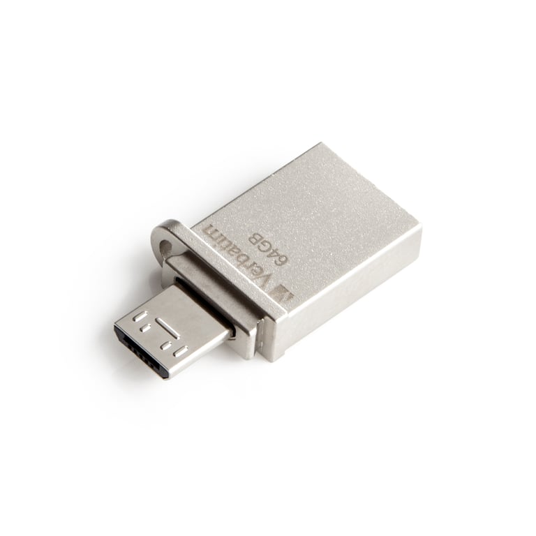 Verbatim Store 'n' Go OTG Micro lecteur USB flash 64 Go USB Type-A / Micro-USB 3.2 Gen 1 (3.1 Gen 1) Argent - Neuf
