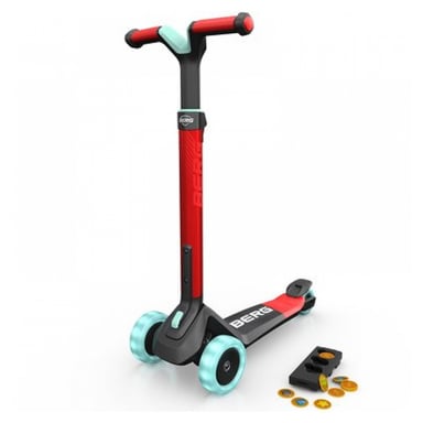 Trottinette Pliable BERG Nexo Rouge avec Roues LED et Jeu Magnétique pour Enfants