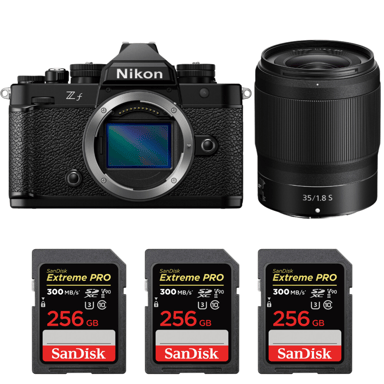 Appareil photo hybride Nikon Zf + 35mm f/1.8 S + 3 SanDisk 256GB Extreme PRO UHS-II + Ebook ''20 astuces pour des images qui claquent''
