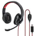 Hama HS-USB400 Casque Avec fil Arceau Jouer USB Type-A Noir, Rouge