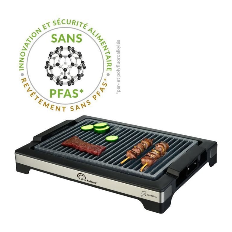 Barbecue électrique LITTLE BALANCE Easy Nopifas Surface de cuisson 38 x 25 cm Revêtement microcéramique sans PFAS - vue 2
