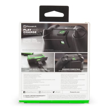 Kit Batteria per Controller PowerA Play & Charge - Xbox Series S/X - 1100 mAh - Nero/Verde
