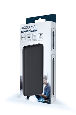 Gembird PB10-02 banque d'alimentation électrique Lithium Polymère (LiPo) 10000 mAh Noir