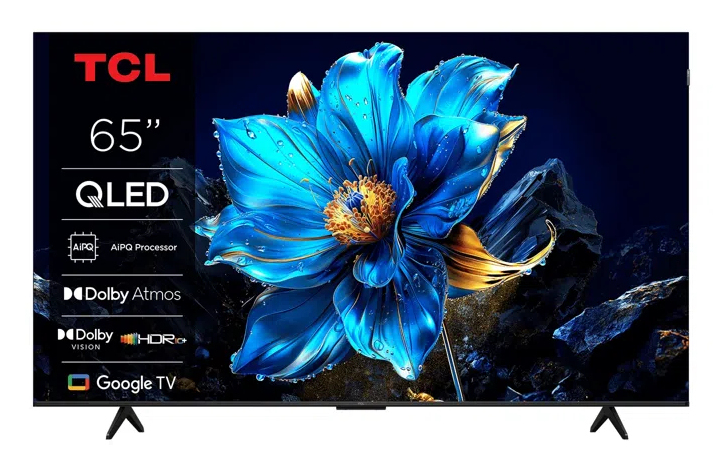 TCL 65T69C 65" 165 cm QLED Direct LED TV 4K HDR TV Smart Google TV Dolby Vision & Atmos Game Master Motion Clarity Compatible Google Assistant & Alexa - vue 3