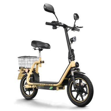 Trottinette électrique TWOFISH M5 Elite-E avec siège et panier arrière, batterie 48 V 13 Ah, pneus 14 pouces