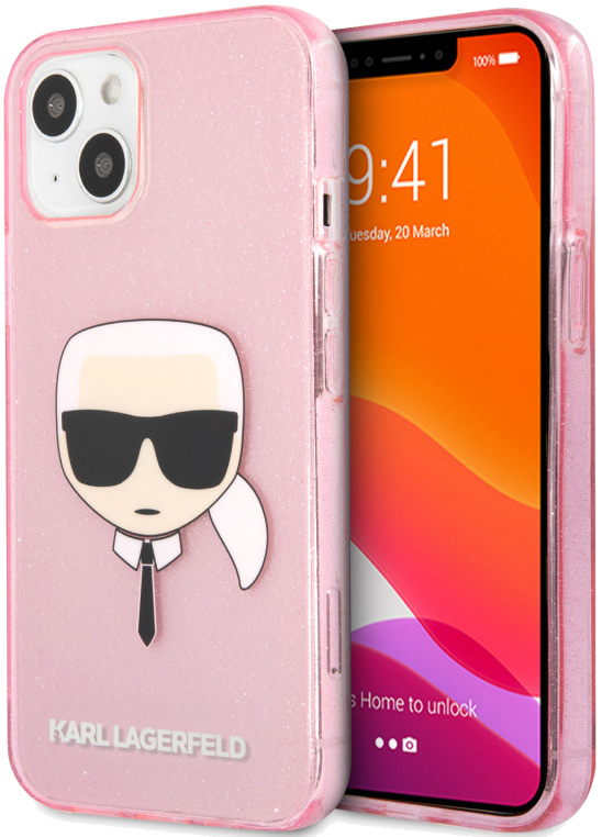 Coque pour iPhone 13 Pro Max - Rose pailleté Karl's Head