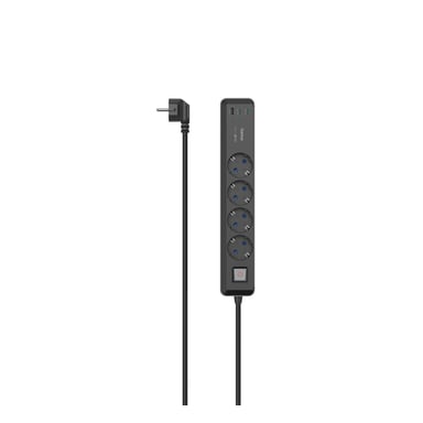 Hama 00223189 regleta 1,4 m 4 salida(s) CA Interior Negro, Gris