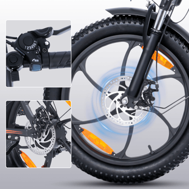 Bicicleta eléctrica Cheevalry C16 de 20 pulgadas, 250 W, 48 V, 16 Ah, plegable, para ciudad, para adultos