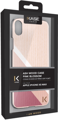 Coque en bois de frêne pour Apple iPhone XS Max, Rose cerisier