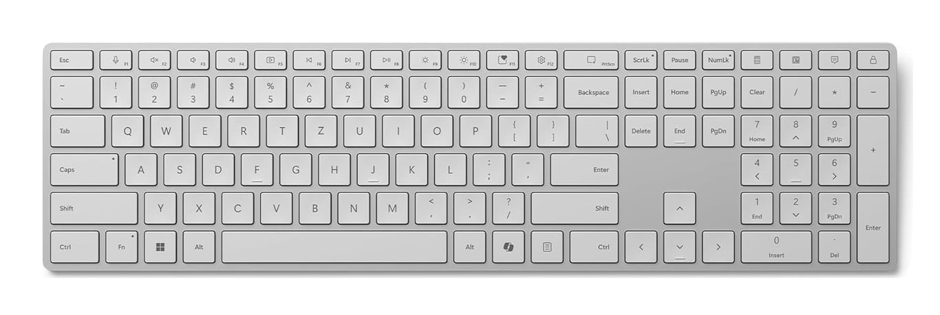 Microsoft Surface Tastatur 2. Edition Volle Gr??e 100% Kabellos Bluetooth QWERTZ Grau