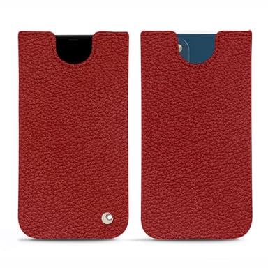 Pochette cuir Apple iPhone 14 - Pochette - Rouge - Cuir grainé