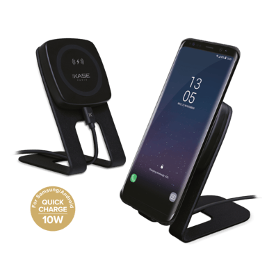 Base di ricarica wireless Qi magnetica universale (ricarica rapida da 10 W), nera