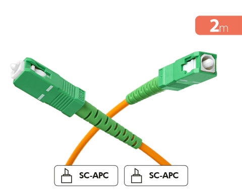 Cavo in fibra ottica SC/APC maschio/maschio monomodale 2m