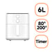 Xiaomi MAF13 Unique 6 L Autonome 1550 W Friteuse d'air chaud Blanc