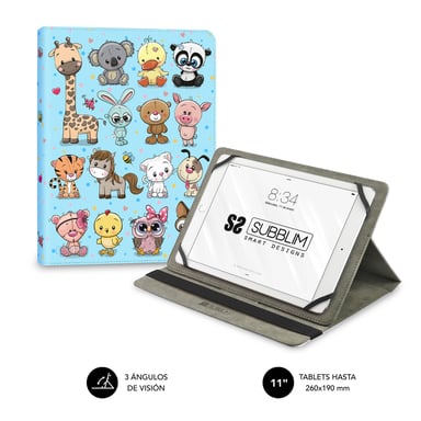 SUBBLIM Funda Tablet Universal TRENDY CASE ANIMALS 11''