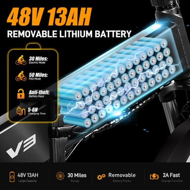 Bici elettrica fuoristrada pieghevole per adulti Vitilan V3 2.0 con pneumatici Fat - Arancione