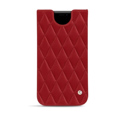 Pochette cuir Apple iPhone 11 - Pochette - Rouge - Cuir lisse couture