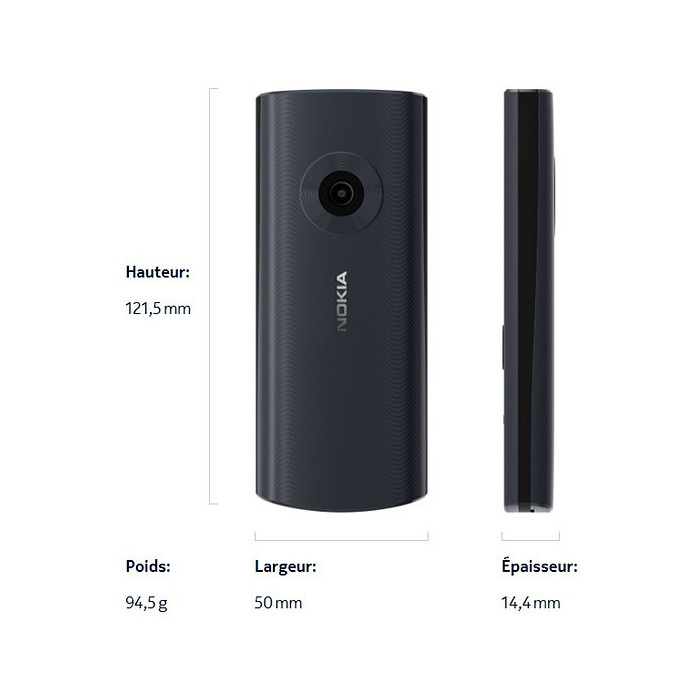 Nokia 110 4G (2023) 4,57 cm (1.8 ) 94,5 g Bleu Téléphone numérique - Neuf