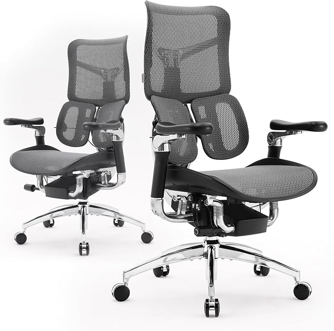 Sihoo S300 Chaise ergonomique – Accoudoirs 6D,Soutien lombaire dynamique,Suspension amortissante,Support 4 axes,Expérience gravité zéro Noir - vue 3